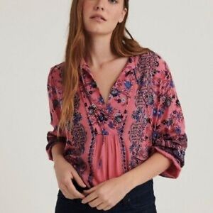 Pink and blue patterned top never worn